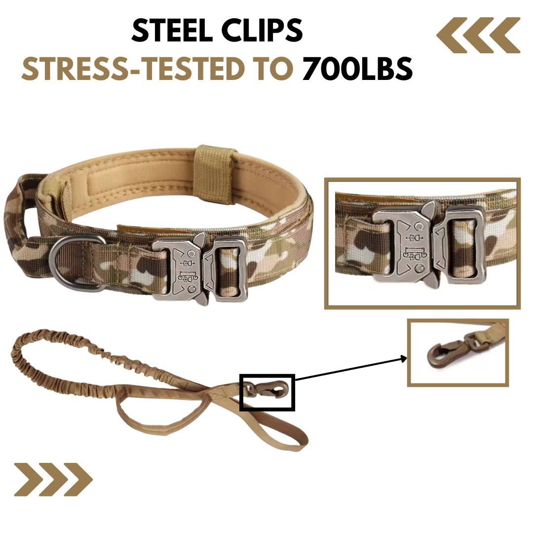 3-in-1 No-Pull Tactical Harness, Collar and Bungee Leash Set