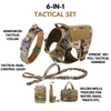 6-in-1 Full Tactical Set- Harness, collar, leash and MOLLE pouches