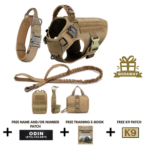 6-in-1 Full Tactical Set- Harness, collar, leash and MOLLE pouches