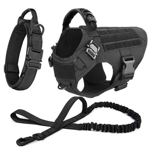 3-in-1 No-Pull Tactical Harness, Collar and Bungee Leash Set