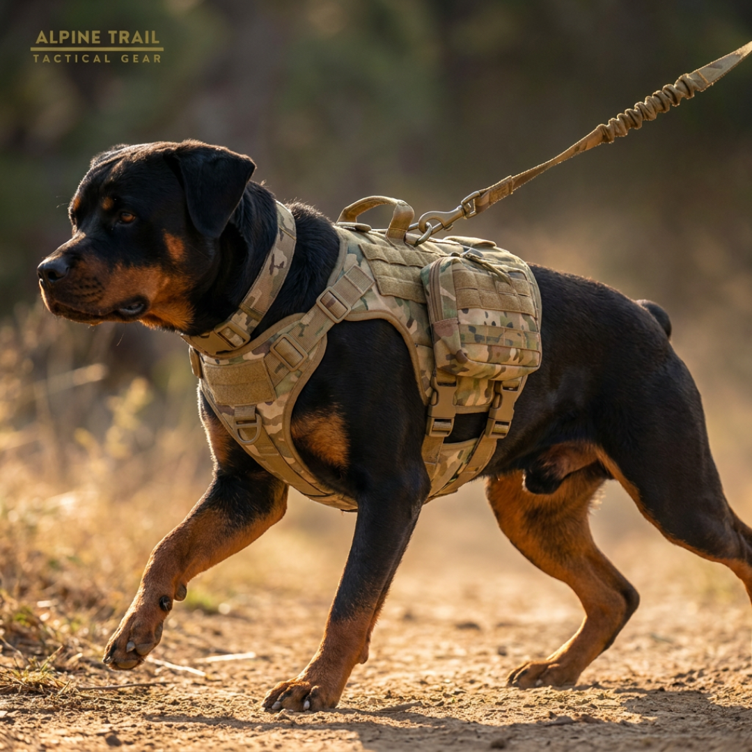 6-in-1 Full Tactical Set- Harness, collar, leash and MOLLE pouches
