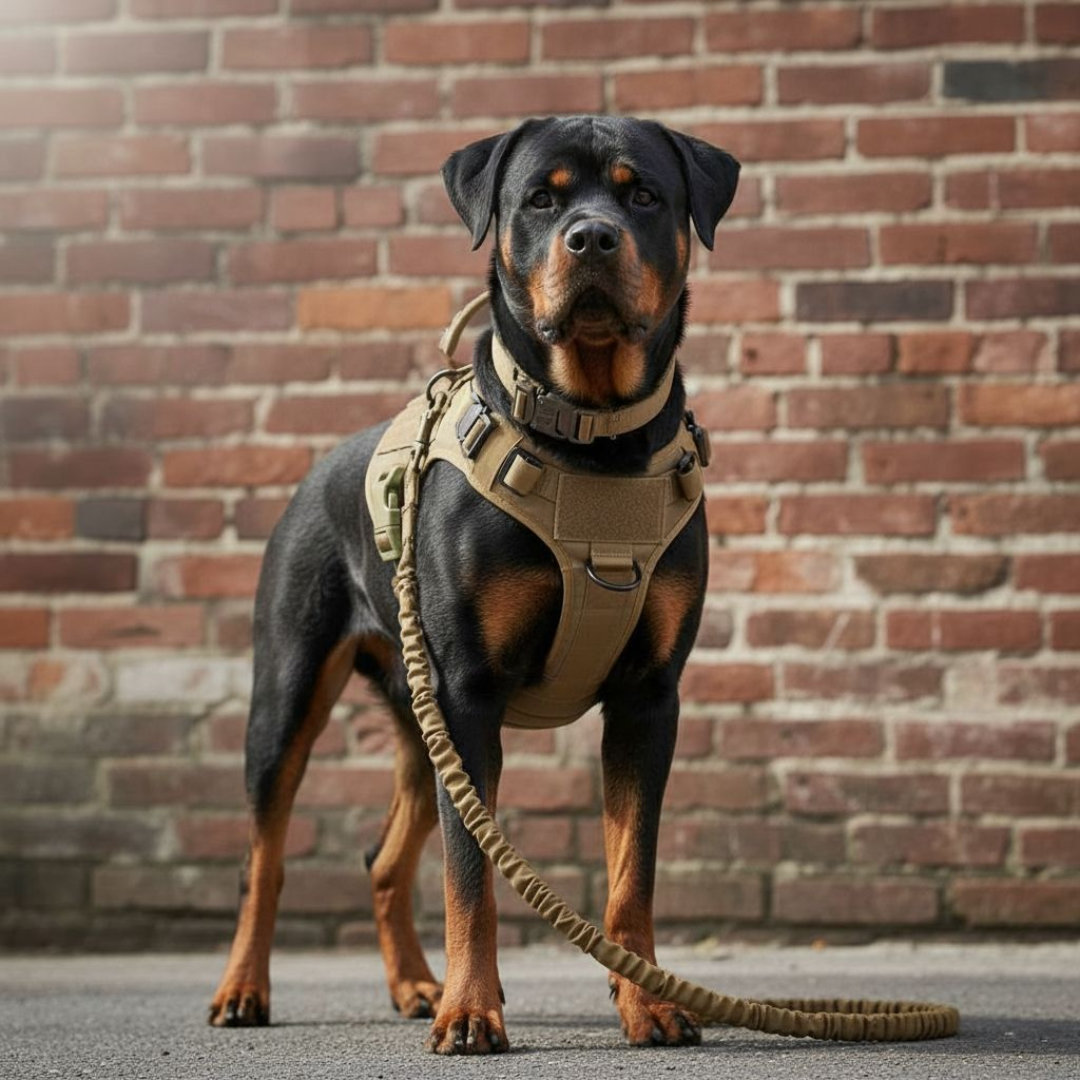 3-in-1 No-Pull Tactical Harness, Collar and Bungee Leash Set